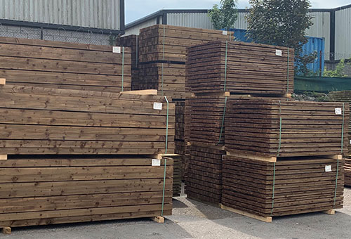 Treated Fence Boards (green & brown)
